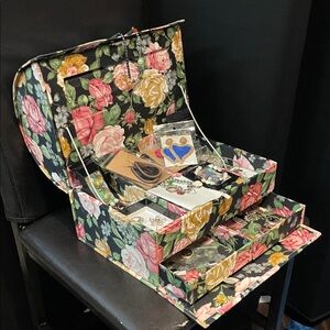 LARGE Floral Jewelry Box with Assorted jewelry